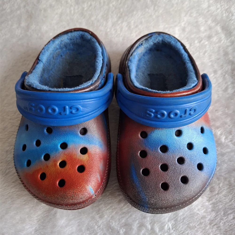 Crocs Kids' Blue and Red Clogs